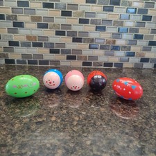 Painted Wooden Shakers Easter Percussion Instrument Music