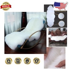 Sheepskin Rug Ivory 2'x6' Double Pelt Shaggy Wool Throw