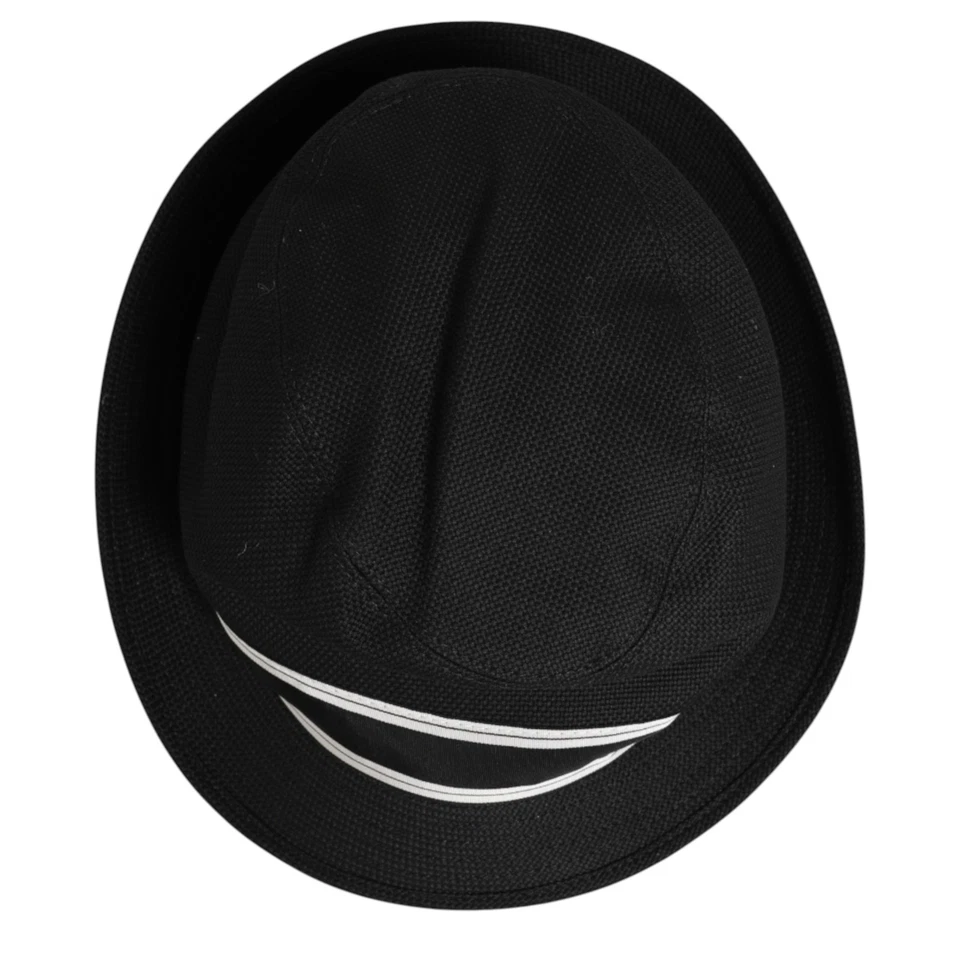 DOLCE & GABBANA Sombrero Hombre Negro Algodón Forro Lunares Fedora s. 58 / M 250usd Foto 2 de 4