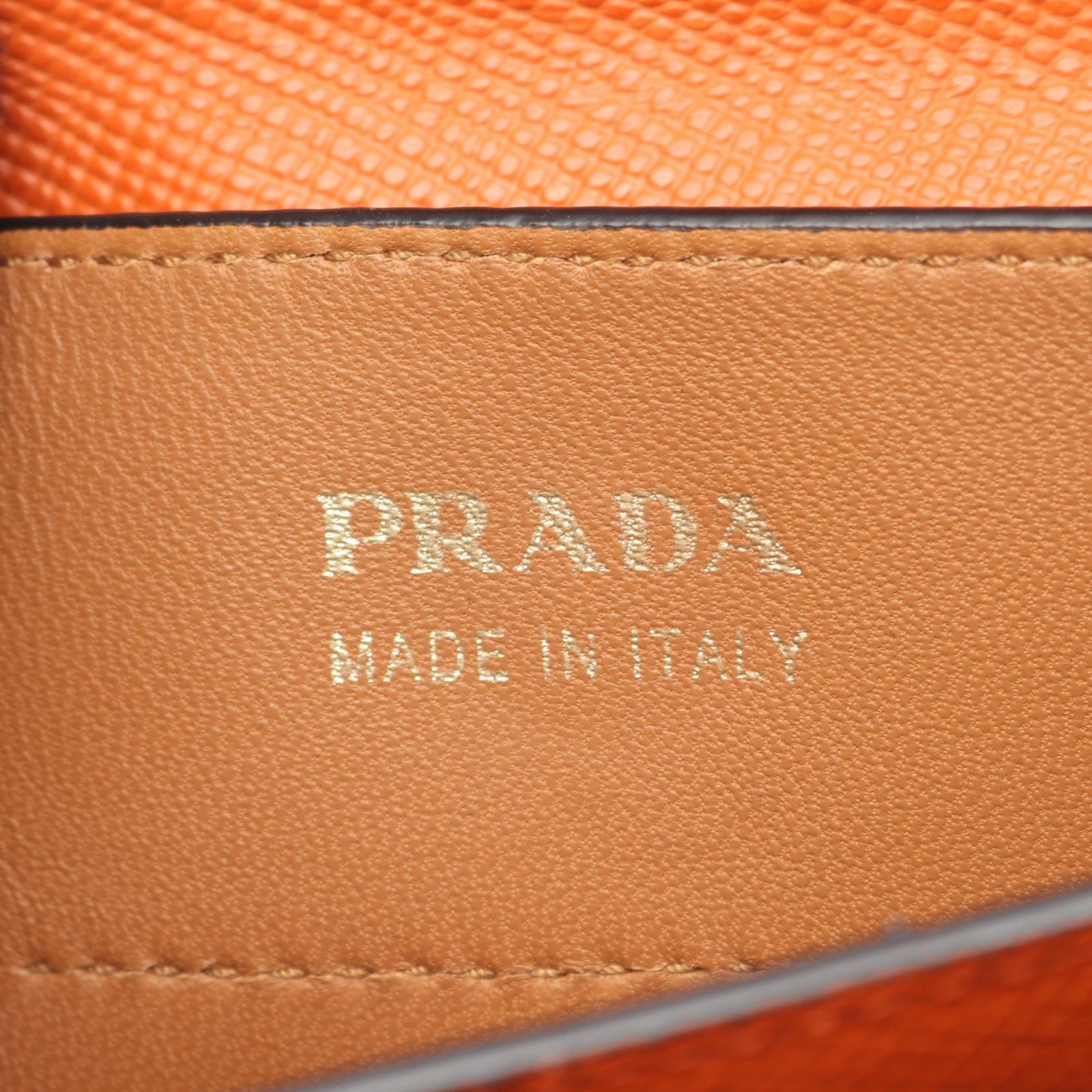 PRADA Tote shoulder crossbody Bag Saffiano leather Orange Used Women thumbnail 5