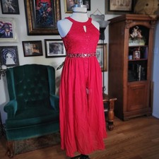 Speechless Kids Red Lace Halter Romper with Skirt Overlay Size 14