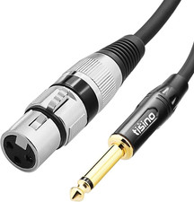 Female XLR to 1/4 6.35Mm TS Mono Jack Unbalanced Microphone Cable Mic Cord for