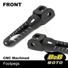 BOB CNC Front Rider Foot Pegs BLACK For Yamaha FZ1 /S Fazer 06 07 08 09 10