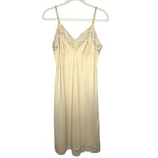 Vintage Dixie Belle Womens Babydoll Slip Dress Sz 36 Tan Lace Sheer Y2K Romance