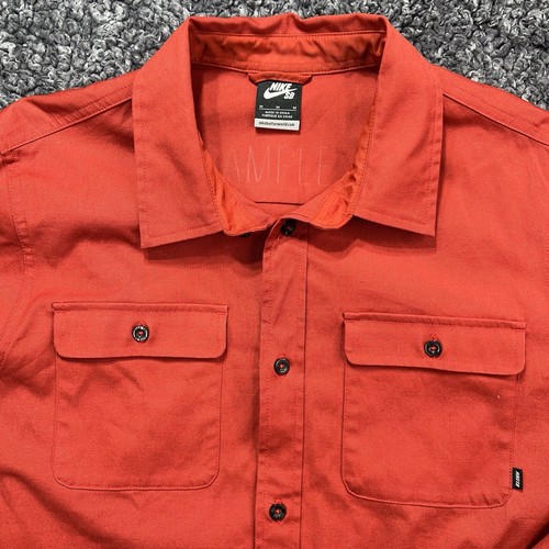 Nike SB Button Up Shirt Long Sleeve Men's Size M Skateboarding SAMPLE