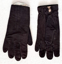 Vintage 1989 Black Suede Leather Gloves Men  s XL / Size 25 Cotton Lined New USSR