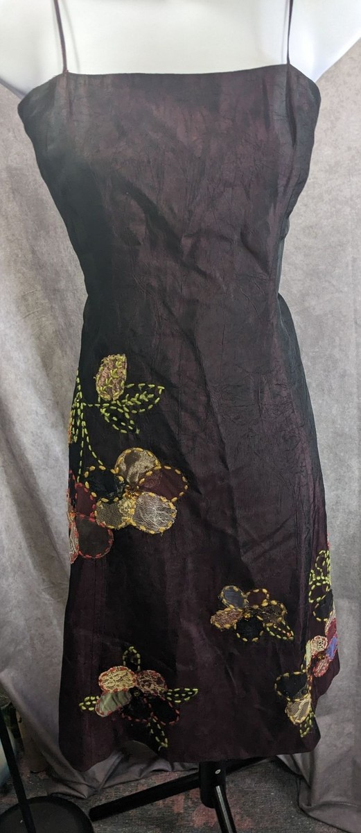 cranberry and gold dress Raw Silk Formal With Embroidered Floral Accents tutus