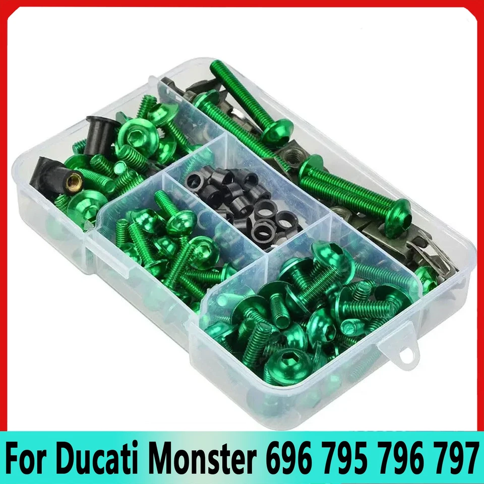 1Sets For Ducati Monster 696 795 796 797 CNC Fairing Fastener Screws Bolts Kit Foto 2 de 4