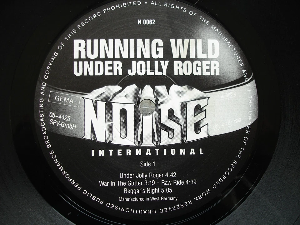Running Wild ~ Under Jolly Roger ~ GERMAN IMPORT LP Noise International – N 0062 - Image 2 of 4
