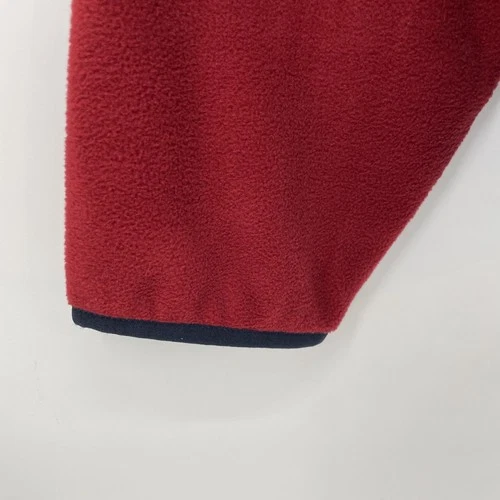 Lands End Mens 1/4 Snap XL Red Blue Color Block Fleece Pullover Jacket NWT image 4