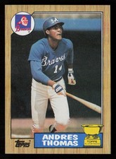 Andres Thomas 1987 Topps #296 RC Rookie Gold Cup Atlanta Braves