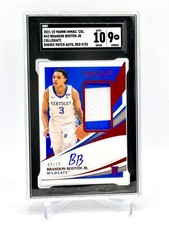 Brandon Boston Jr 2021-22 Immaculate Collegiate RED RPA /25 SGC 9/Auto 10 Rookie