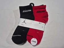 Nike Jordan Boys Lightweight comfy Socks Ankle Jumpman Youth 6 Pr Shoe SZ 5Y-7Y