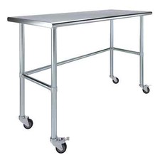 Commercial 24"x18" Stainless Steel Work Table w/ Casters, Kitchen Food Prep