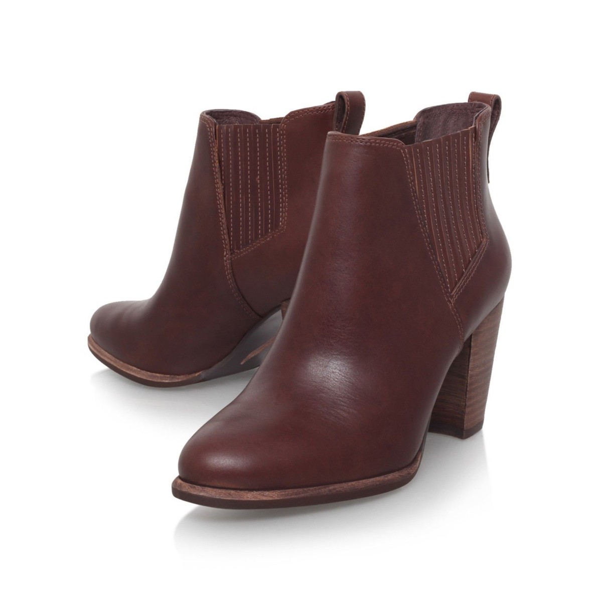 UGG® AUSTRALIA POPPY BROWN LEATHER ANKLE BOOTS HEELS UK EU 38