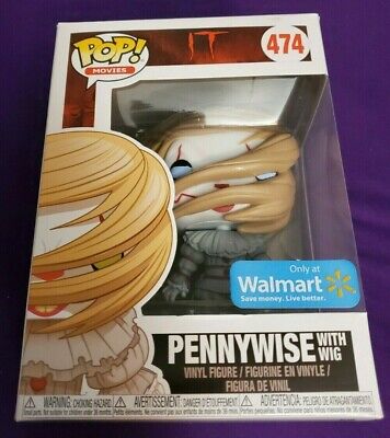 Funko Pop Movies Stephen King IT #474 Walmart Exclusive Pennywise Blue Eyes Wig Funko Pop Movies Stephen King IT #474 Walmart Exclusive Pennywise Blue Eyes Wig