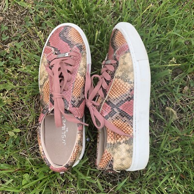 J SLIDES NYC Sneakers Coral Snake Skin Print Athletic Comfort Sz  ❤️sj15m7