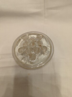 Vintage 3 1/2'' Clear Glass Flower Frogs 11 Holes Unbranded