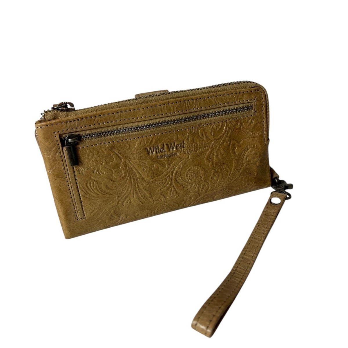 WILD WEST Los Angeles Tooled Genuine Leather Flap Bifold Wallet