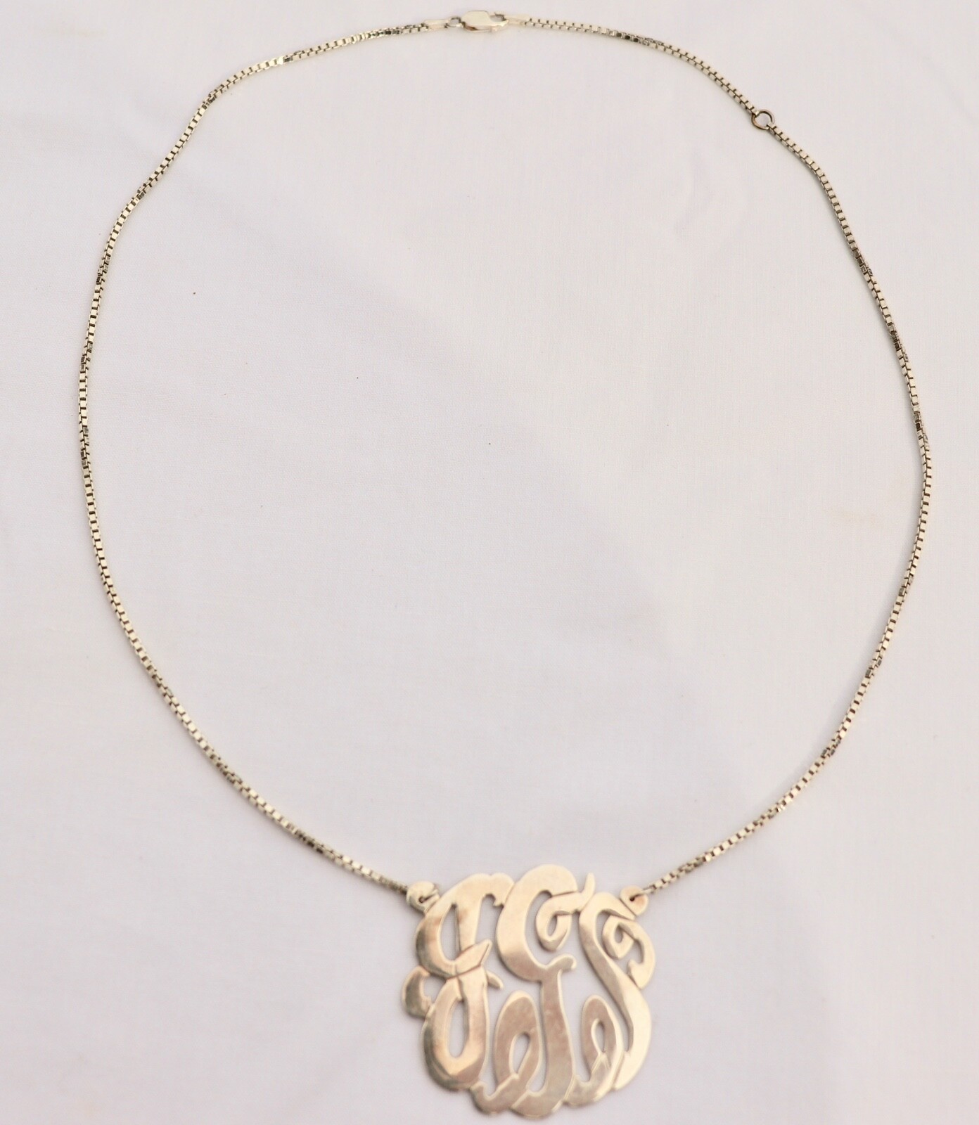 STERLING SILVER 3 INITIALS MONOGRAM NECKLACE JGS - image 6