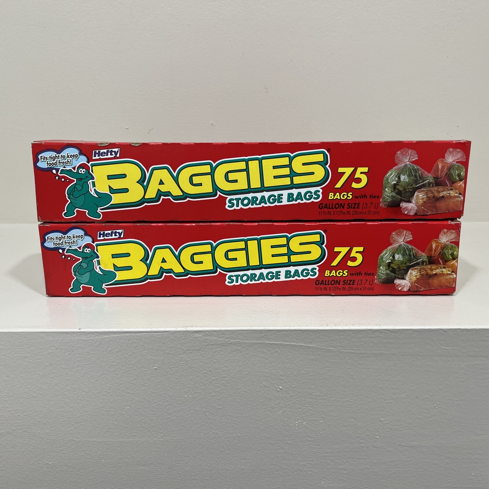 2 LOT Hefty Baggies Food Storage Gallon Size Bags 50 Count + Twist off