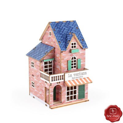 Youngmodeler Cafe de Europe Wooden Model Kit DIY Self-Assembly Craft Kit