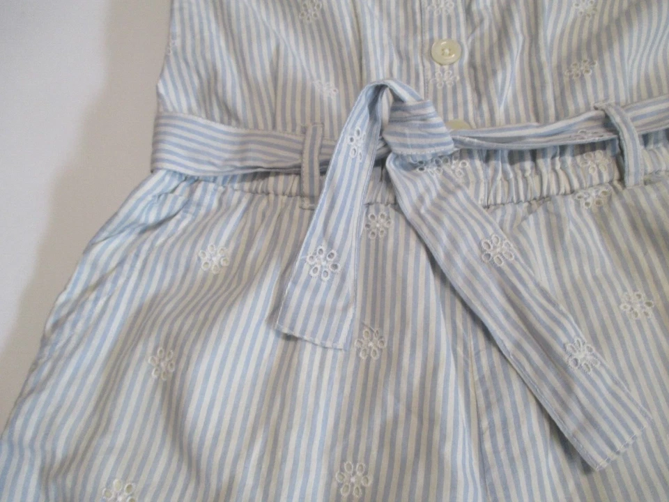 GIRLS GAP KIDS BELLE BLUE STRIPED EYELET JUMPSUIT OUTFIT SIZE S SMALL 6 7 - Image 2 of 3