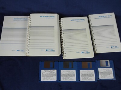 Vintage Microsoft Works DOS With Floppies and Manuals