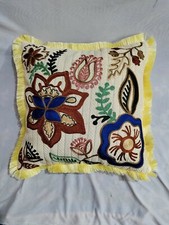 Off White Cotton Suzani Cushion Cover, Decorative Cushion Cover, Handmade Cover