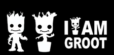 I Am Groot 4" White Vinyl decal car window laptop Guardians of the Galaxy Tablet