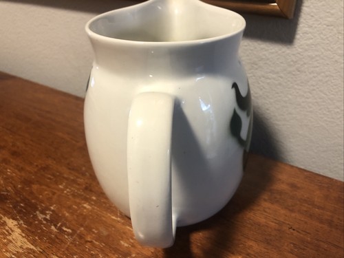 MCM Arabia Green Bull Cow Jug Pitcher Finland Lasitteen Koriste Vintage Rare - Picture 2 of 11
