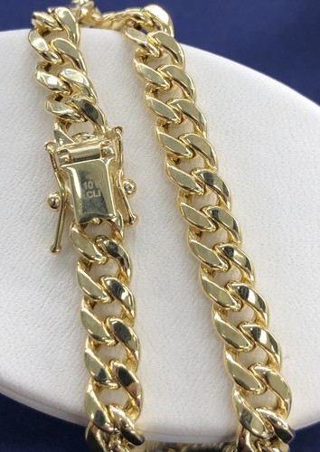 10K Yellow Gold Miami Cuban Link Chain 