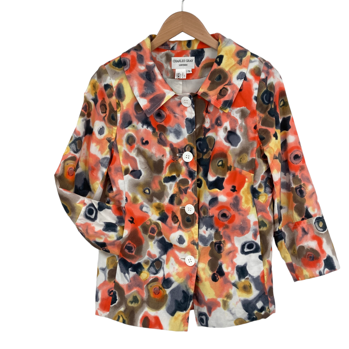 Charles Gray London Jacket Womens Small Floral Collared