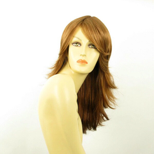 Perruque femme blond foncé cuivré mi-longue GINA G27 cheveux synthétiques effet naturel