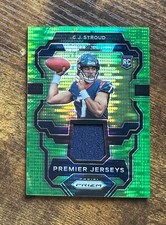2023 Panini Prizm Premier Patch Neon Green Pulsar #2 CJ Stroud RC #X12852