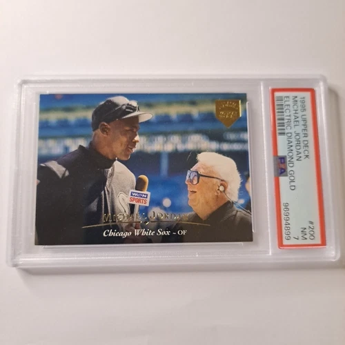 1995 UPPER DECK #200 MICHAEL JORDAN ELECTRIC DIAMOND GOLD PSA 7 Harry Carry