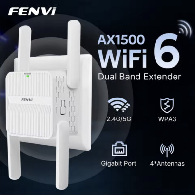 Fenvi 5ghz ax1500 wifi 6 Repeater Extender Signal Booster Dualband 2,4g/5ghz