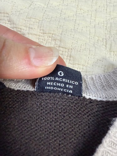 Pierre Cardin Argyl Sweater Classic V-Neck Knit Pullover | Brown | Size Large - Picture 7 of 13