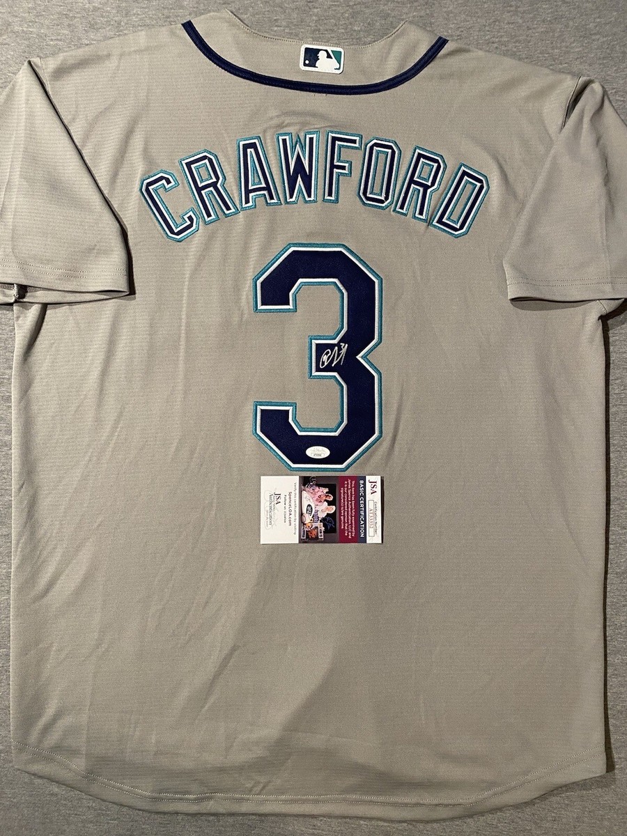 SEATTLE MARINERS- JP CRAWFORD AUTOGRAPH GRAY #3 NIKE JERSEY