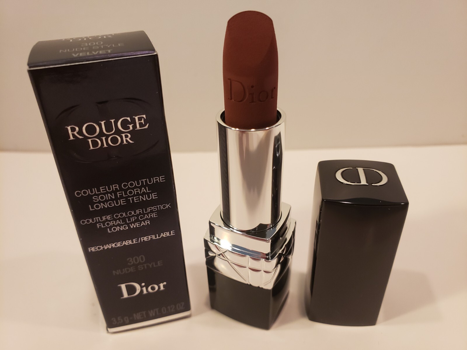 Dior Rouge Dior Velvet Lipstick Refillable #300 Nude Style 0.12 Oz New