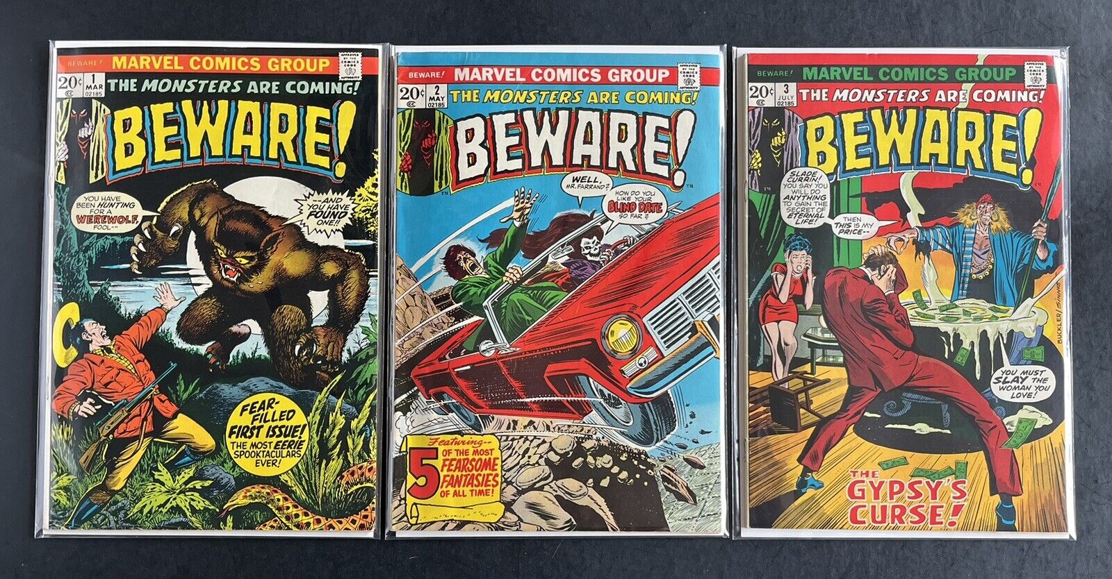 Beware! The Monsters Are Coming #1 2 3 Marvel Comics 1973 Bronze Age Horror
