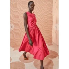 Mimi Dress Pink Cotton Sleeveless Midi Dress Size M New