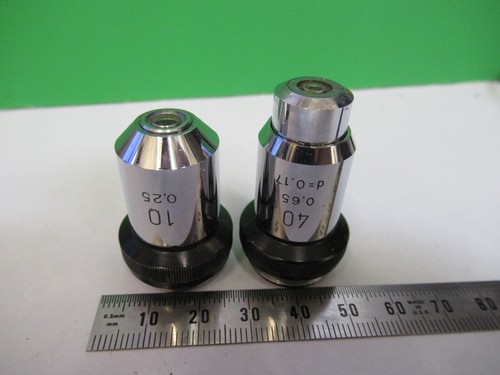 Lot Objectifs 10X 40X WILD HEERBRUGG Suisse Microscope Pièce Comme sur la Photo - Photo 1 sur 10