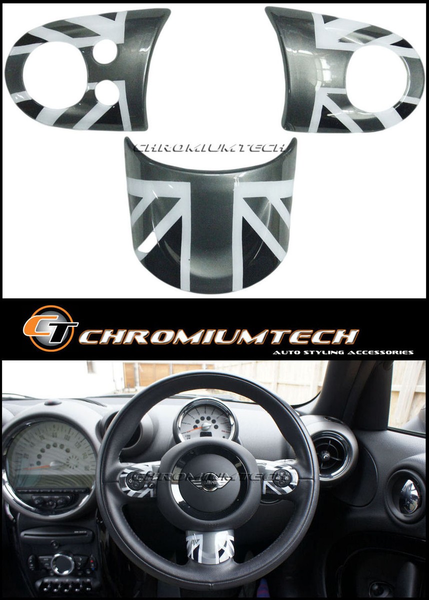 Carbon Fiber Steering Wheel Cover Set For BMW Mini Cooper R55 R56 R59/R60 – 3-Piece Black – Direct Fit – Adds Sporty Look 3 thumbnail image