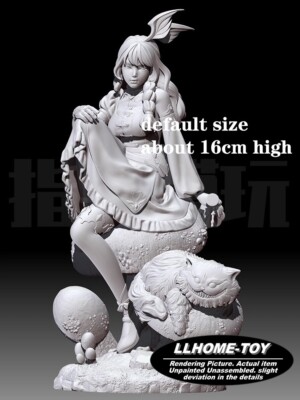 Anime movie Alice lovely girl Elegance sitting Resin 3D Print GK Kit Figure