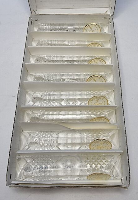 Set Of 8 - Lead Crystal Knife Rests - Made In Hungary