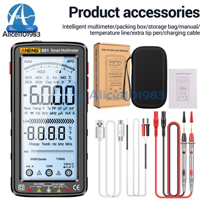 ANENG 681 LCD Digital Multimeter 6000Count AC/DC Voltage Tester Resistance Meter