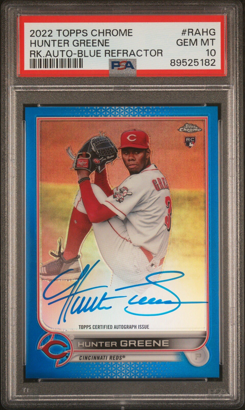 Hunter Greene 2022 Topps Chrome #RA-HG Rookie Auto - Blue  