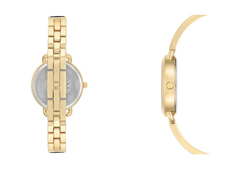 ?NIB?Anne Klein Glitter Accented Enamel Bow Bracelet Watch w/ Pink MOP Dial Anne Klein Womens Diamond Accent Blush Enamel & Gold-tone  main image 3
