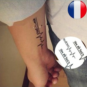 Détails Sur 5 Homme Femme Autocollant Temporaire Anglais Tatouage Lettre Imperméable Simple